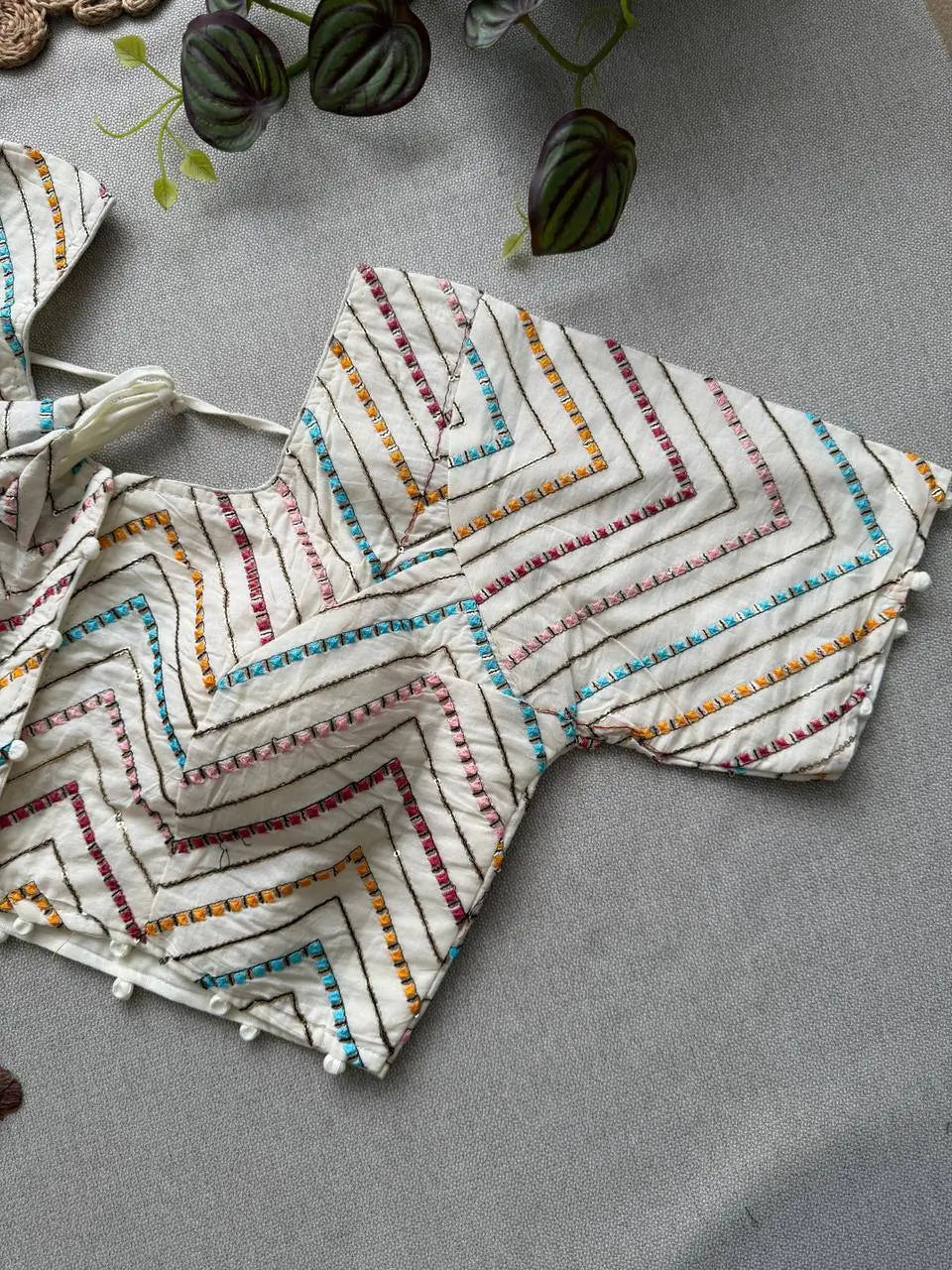 Khadi Cotton Saree with Embroidered Aura Cotton Blouse