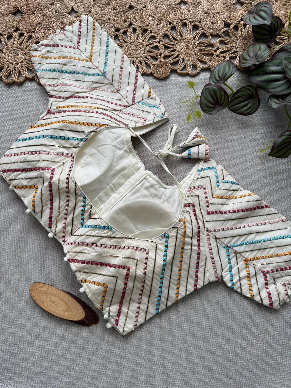 Khadi Cotton Saree with Embroidered Aura Cotton Blouse