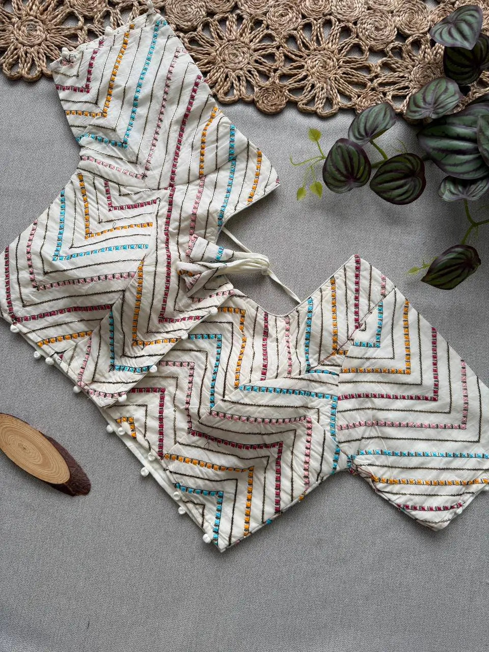 Khadi Cotton Saree with Embroidered Aura Cotton Blouse