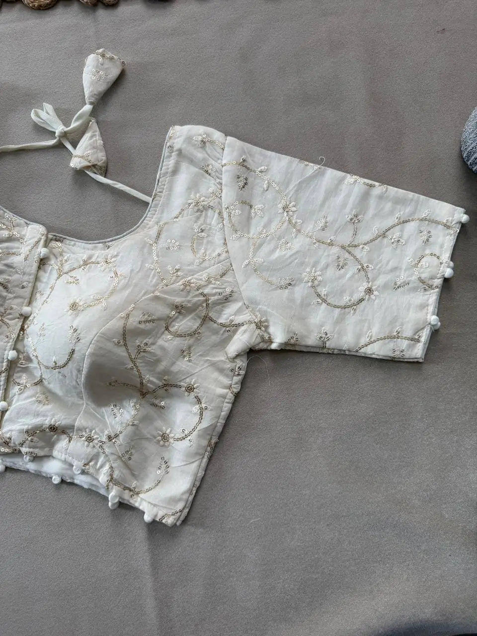 Khadi Cotton Saree with Embroidered Aura Cotton Blouse