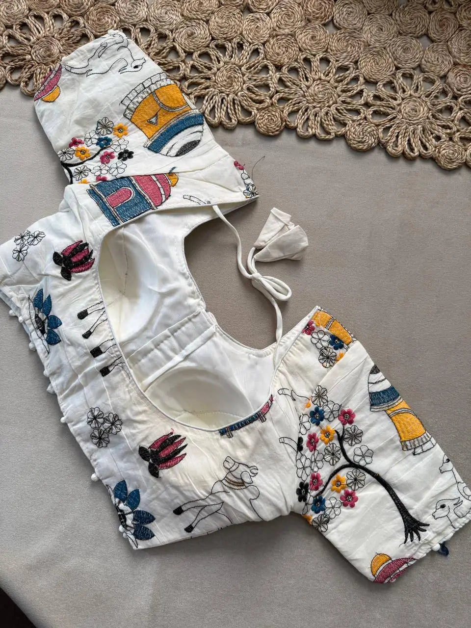 Khadi Cotton Saree with Embroidered Aura Cotton Blouse