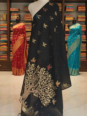 Khadi Cotton Zari Weaving Saree for Festive, Traditional and Day Wear