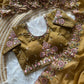 Khadi Moss Silk Embroidery Saree Set