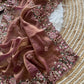 Khadi Moss Silk Embroidery Saree Set