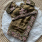Khadi Moss Silk Embroidery Saree Set