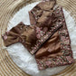Khadi Moss Silk Embroidery Saree Set