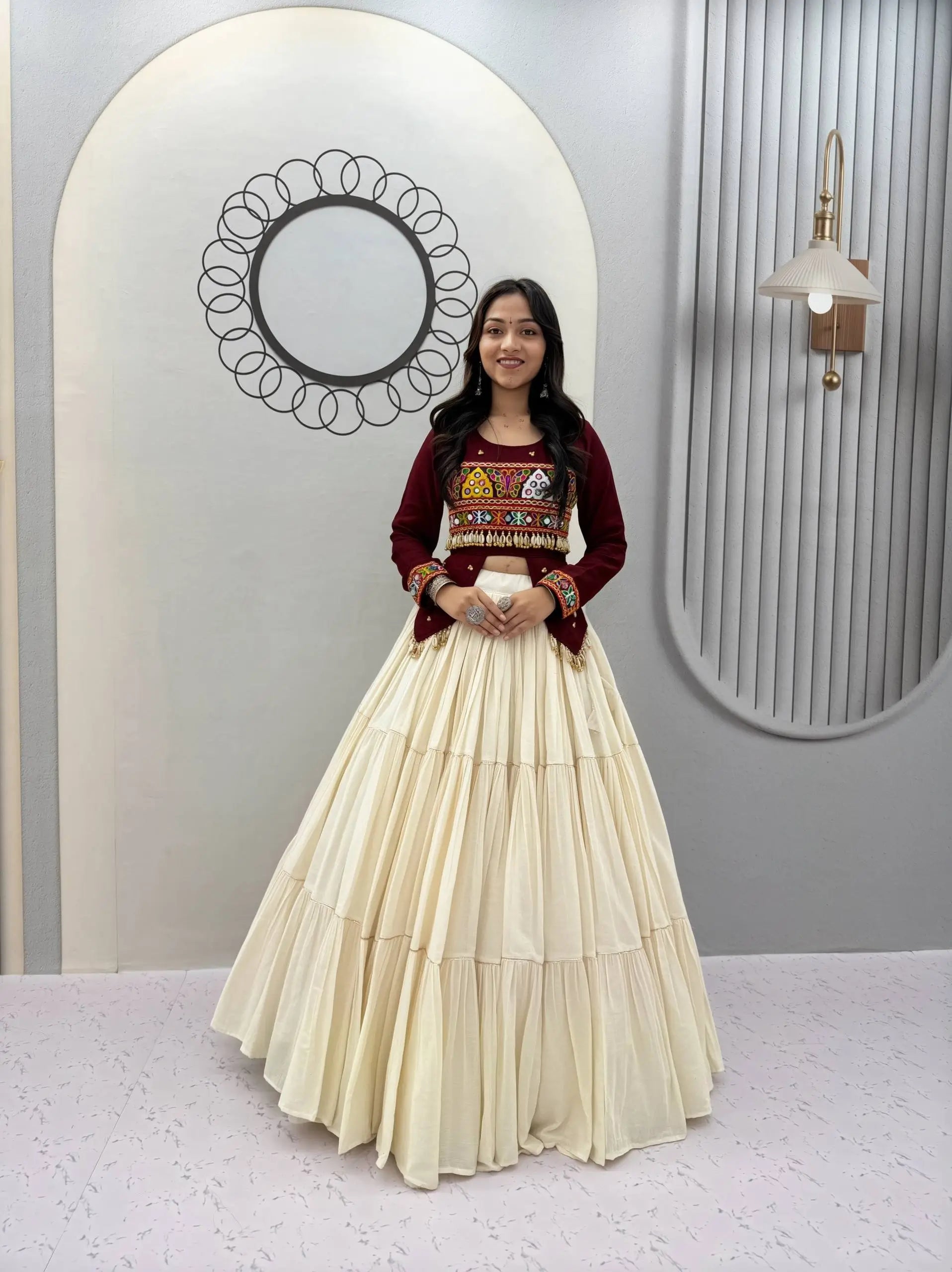 Kodi Gamthi Handwork Lehenga Set