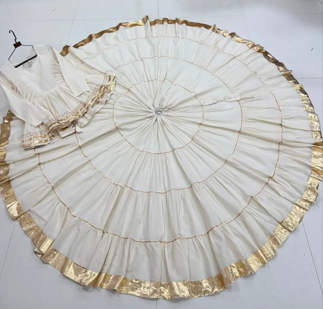 Kora Cotton Peplum Lehenga Set