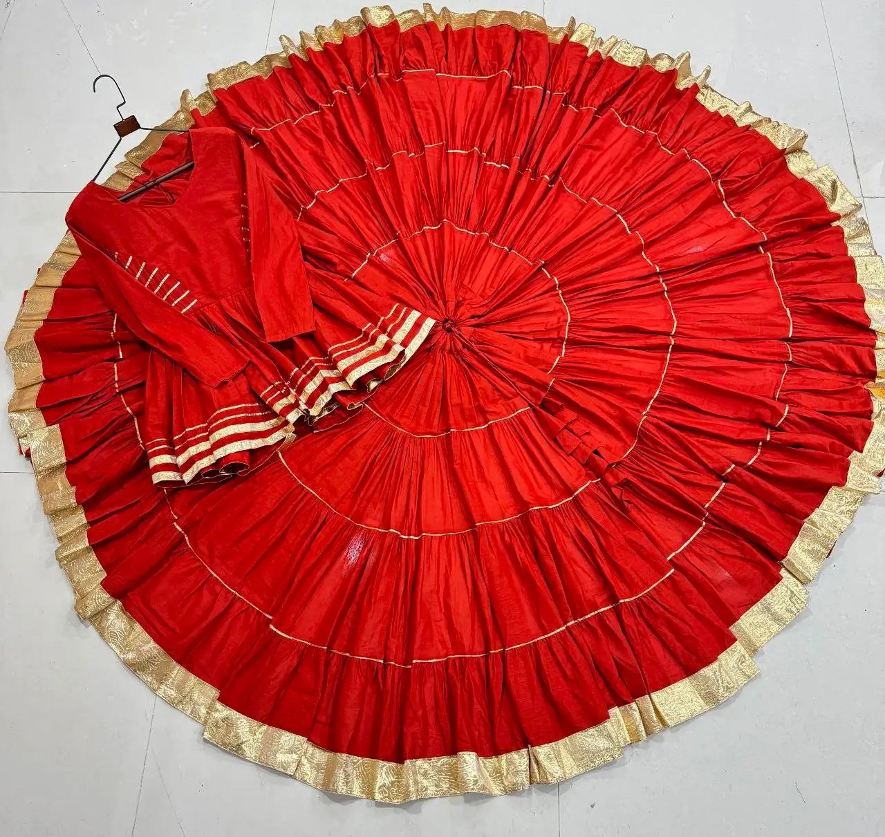 Kora Cotton Peplum Lehenga Set