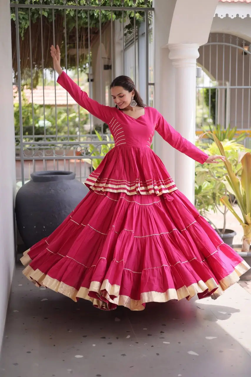 Kora Cotton Peplum Lehenga Set