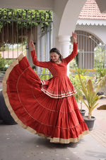 Kora Cotton Peplum Lehenga Set
