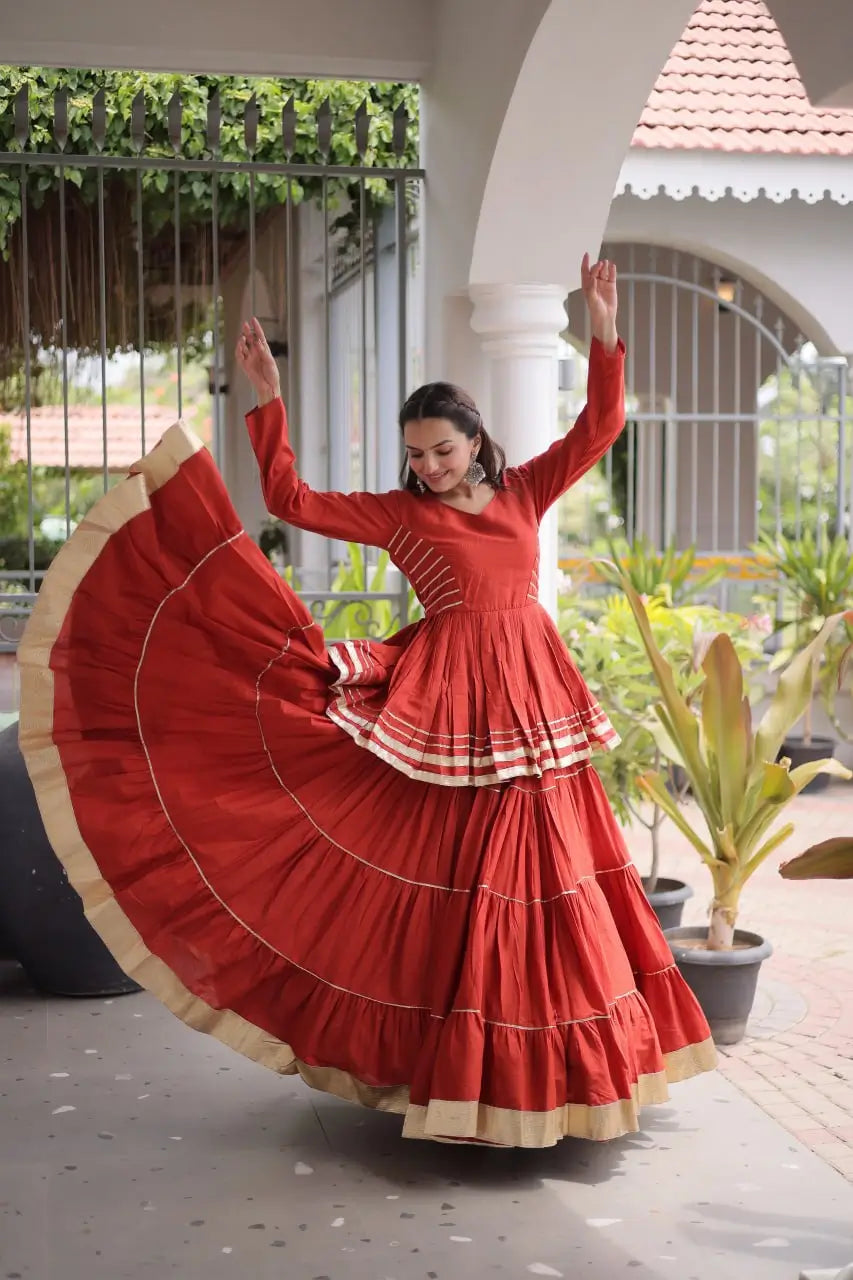 Kora Cotton Peplum Lehenga Set