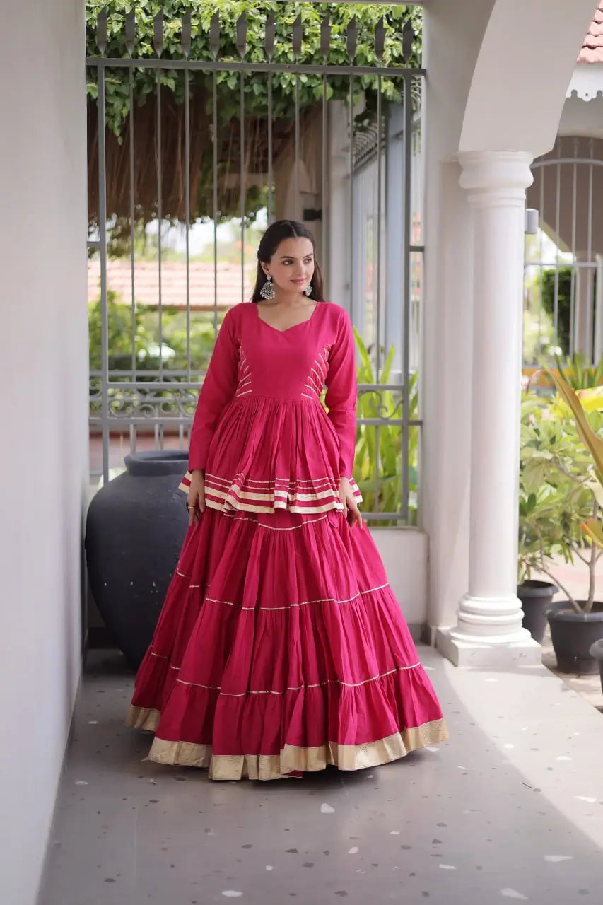 Kora Cotton Peplum Lehenga Set