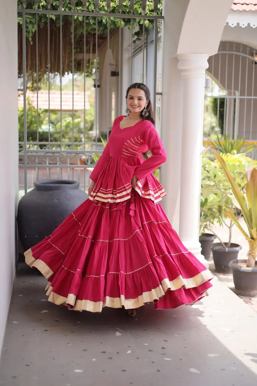 Kora Cotton Peplum Lehenga Set