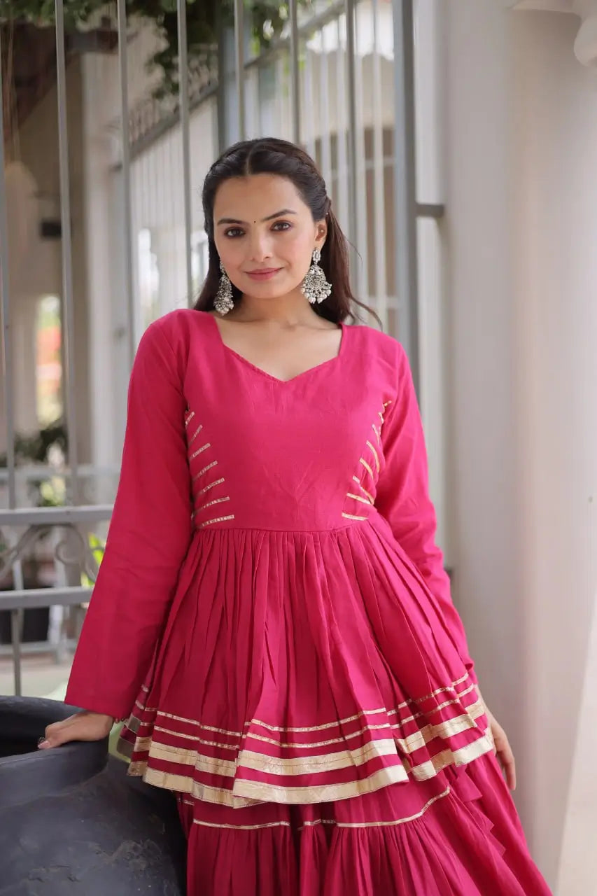 Kora Cotton Peplum Lehenga Set