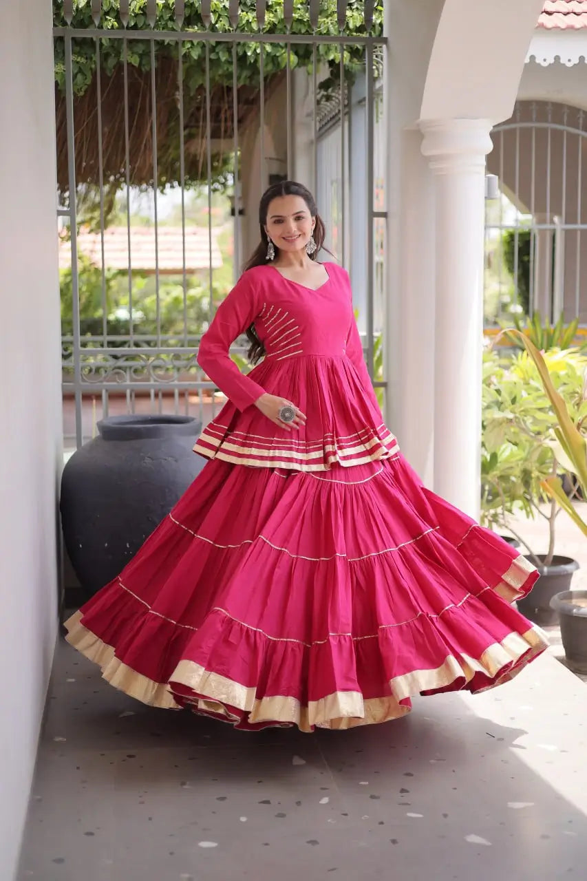 Kora Cotton Peplum Lehenga Set