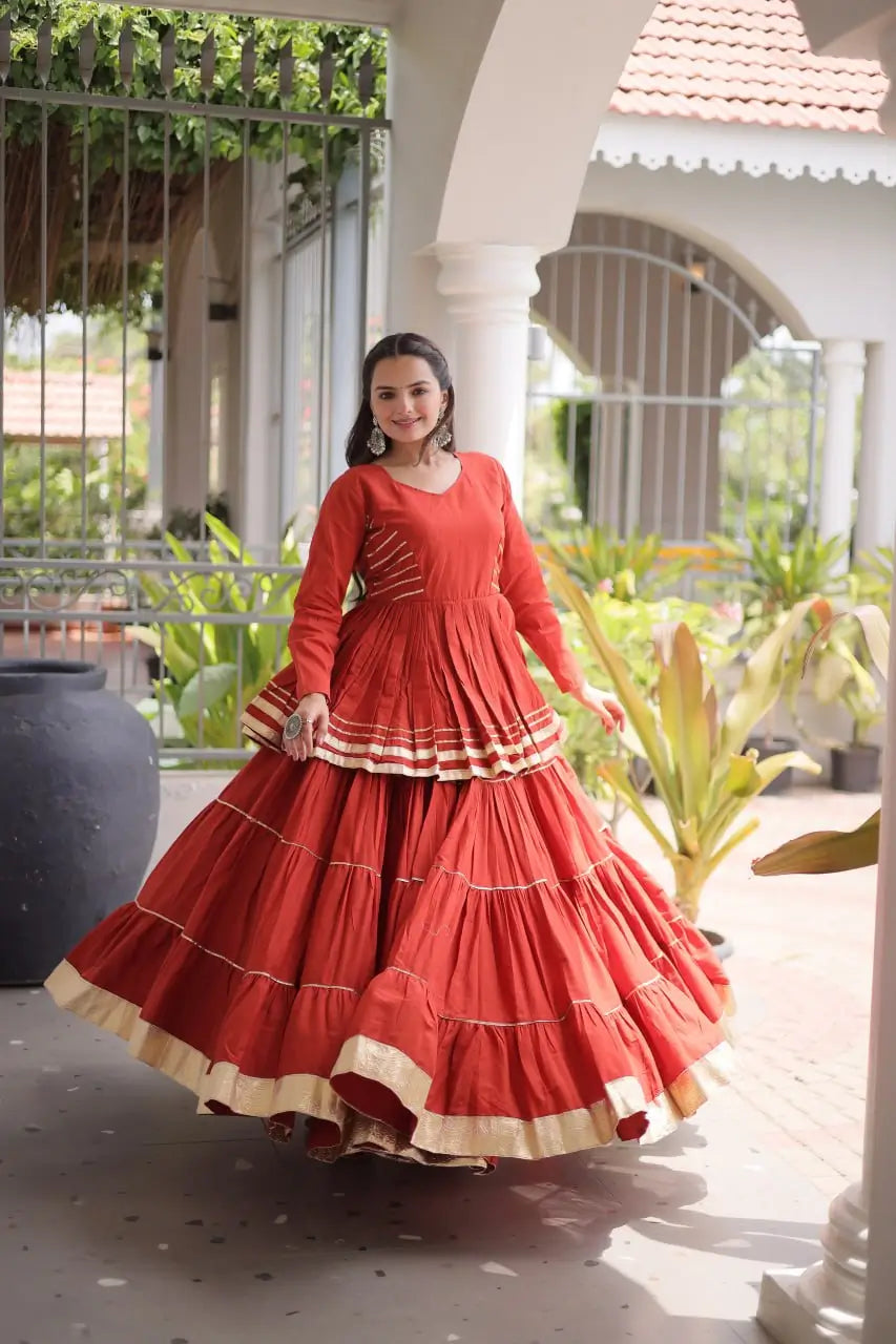 Kora Cotton Peplum Lehenga Set