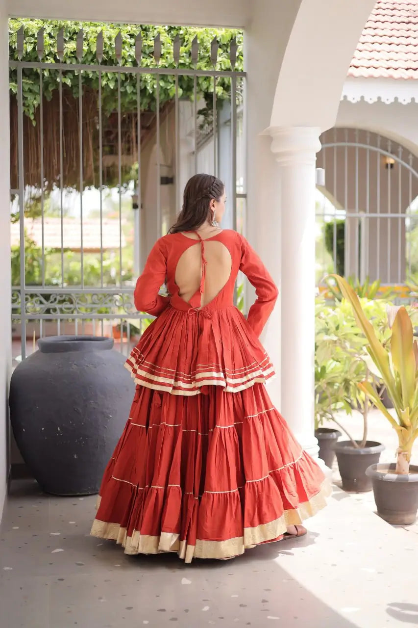 Kora Cotton Peplum Lehenga Set