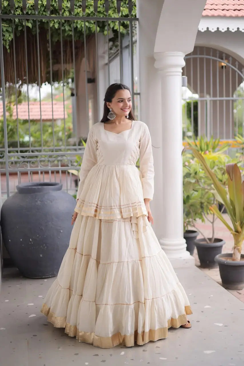 Kora Cotton Peplum Lehenga Set
