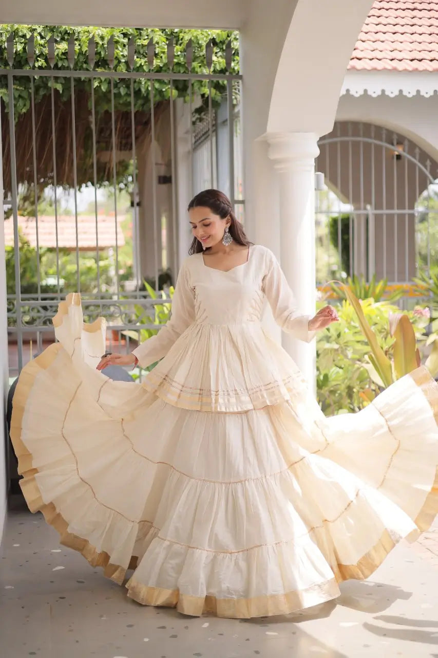 Kora Cotton Peplum Lehenga Set