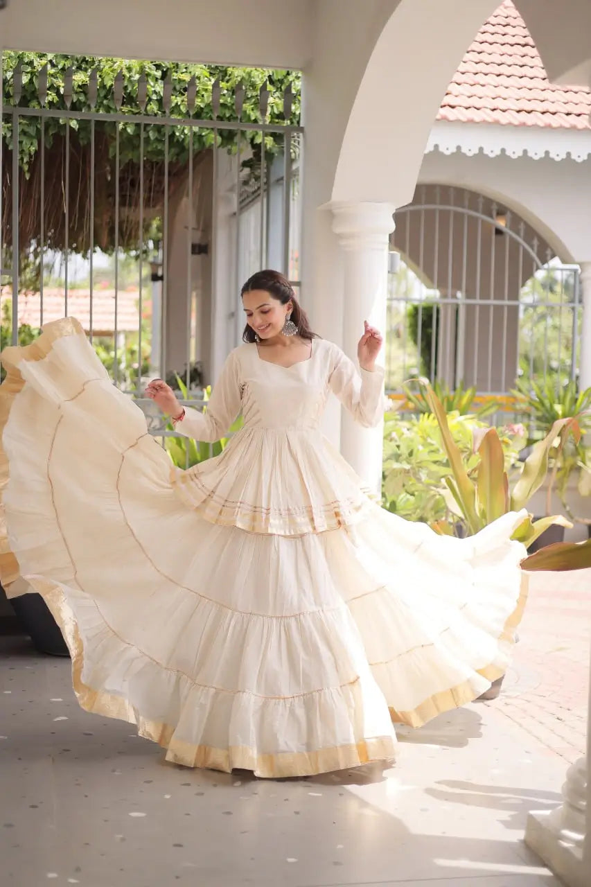 Kora Cotton Peplum Lehenga Set