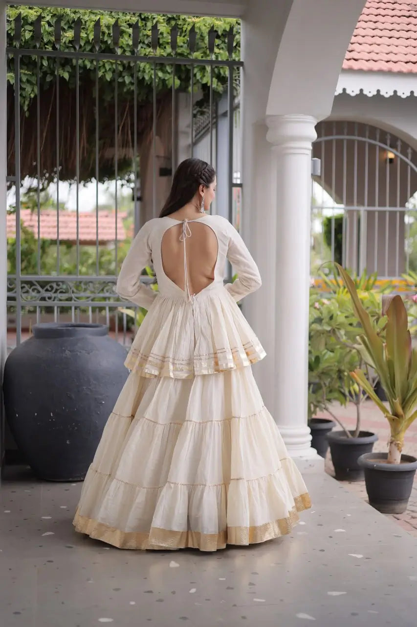 Kora Cotton Peplum Lehenga Set