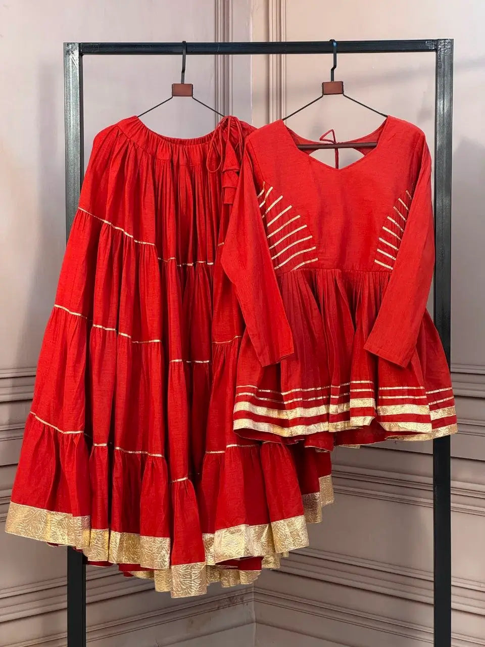 Kora Cotton Peplum Lehenga Set
