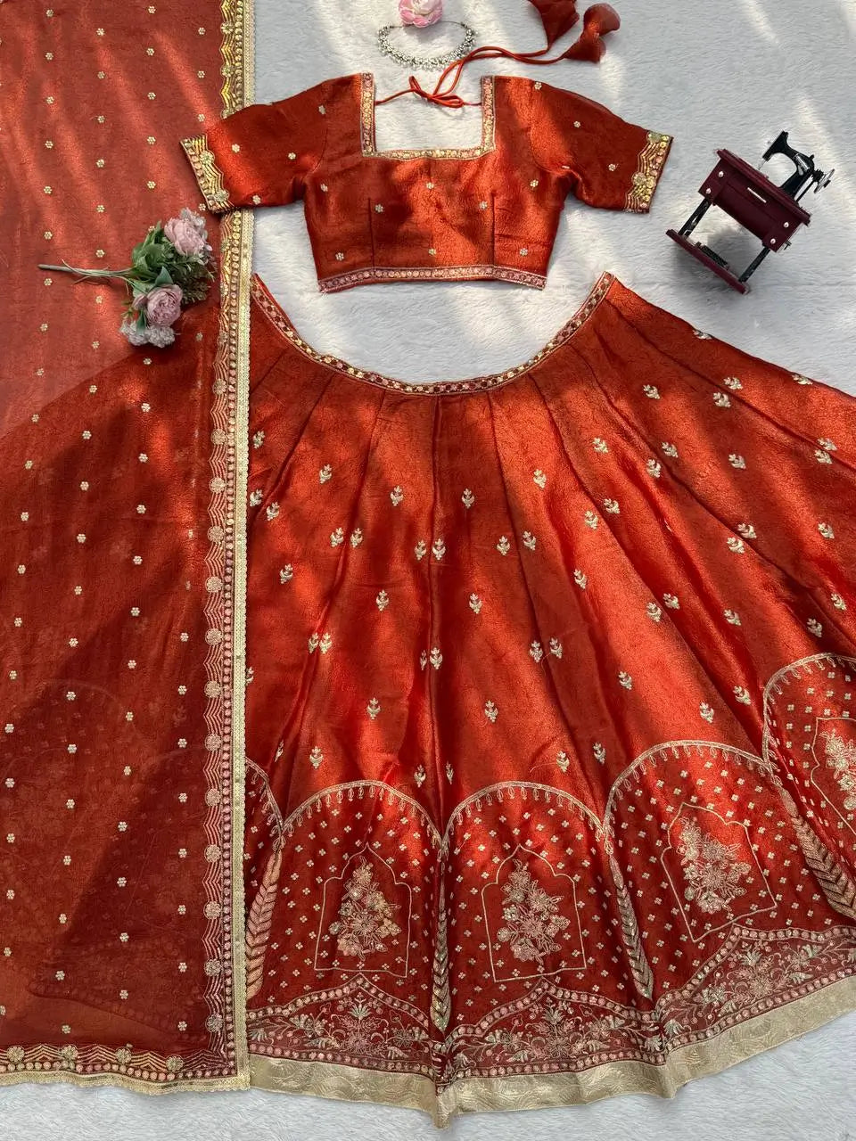 Krishma Silk Thread and Sequence Work Lehenga Set for Wedding and Festive Wear