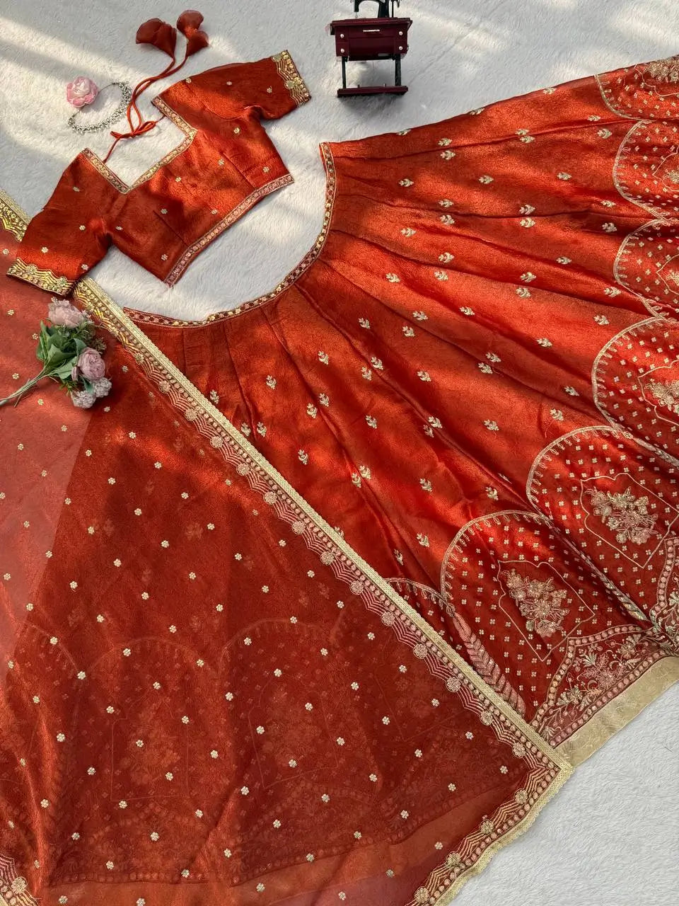Krishma Silk Thread and Sequence Work Lehenga Set for Wedding and Festive Wear