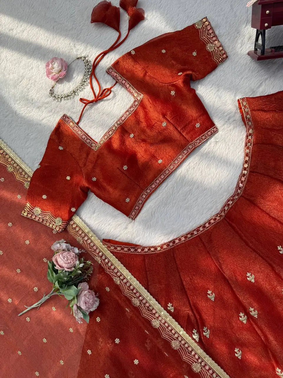 Krishma Silk Thread and Sequence Work Lehenga Set for Wedding and Festive Wear