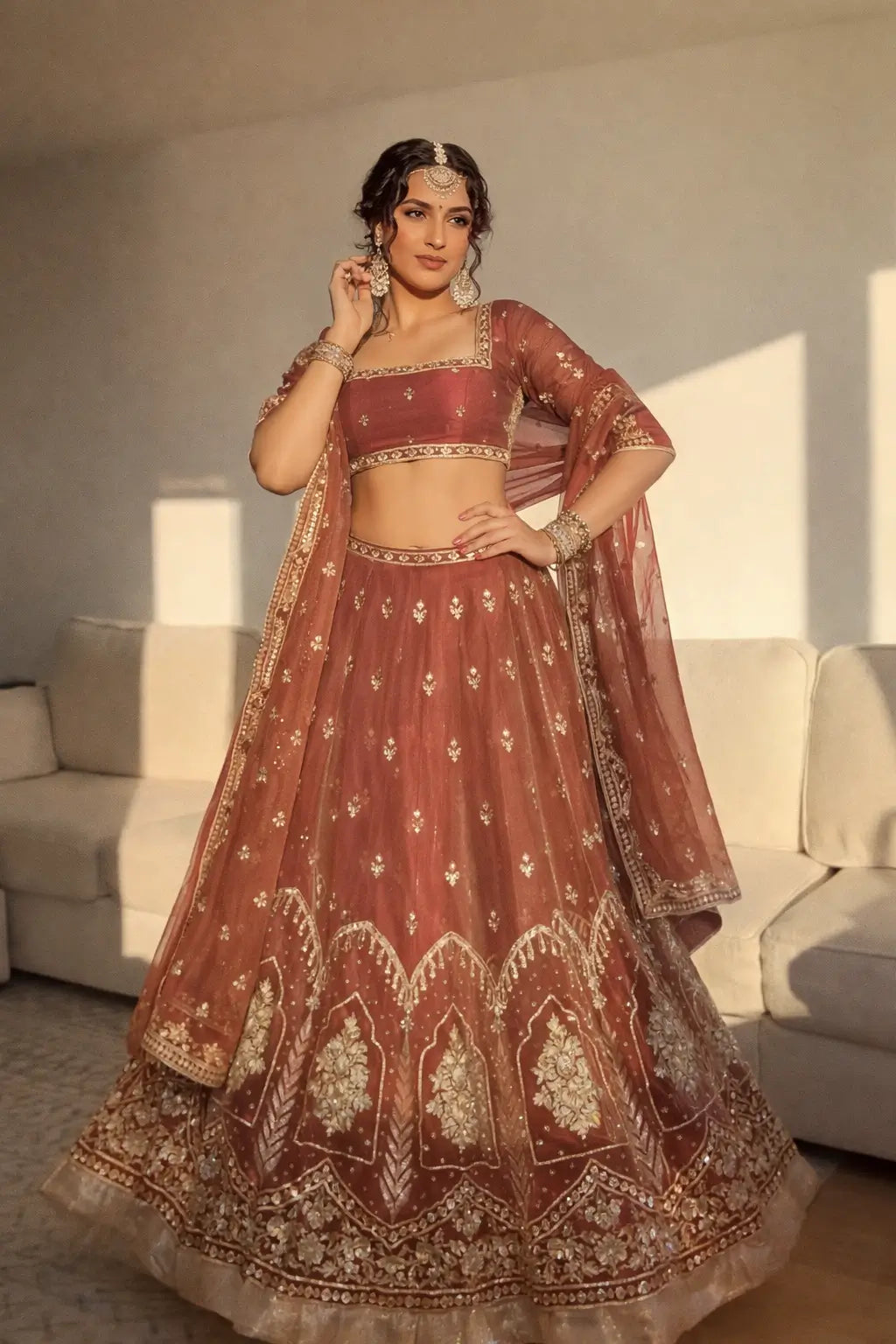 Krishma Silk Thread and Sequence Work Lehenga Set for Wedding and Festive Wear