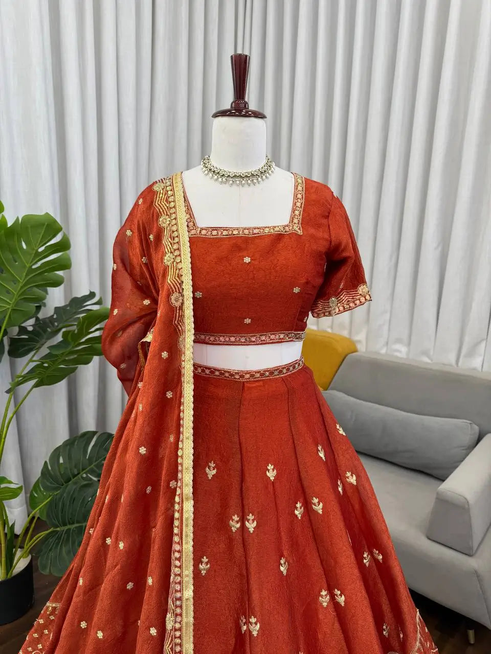 Krishma Silk Thread and Sequence Work Lehenga Set for Wedding and Festive Wear