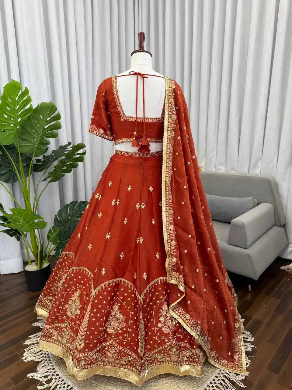 Krishma Silk Thread and Sequence Work Lehenga Set for Wedding and Festive Wear