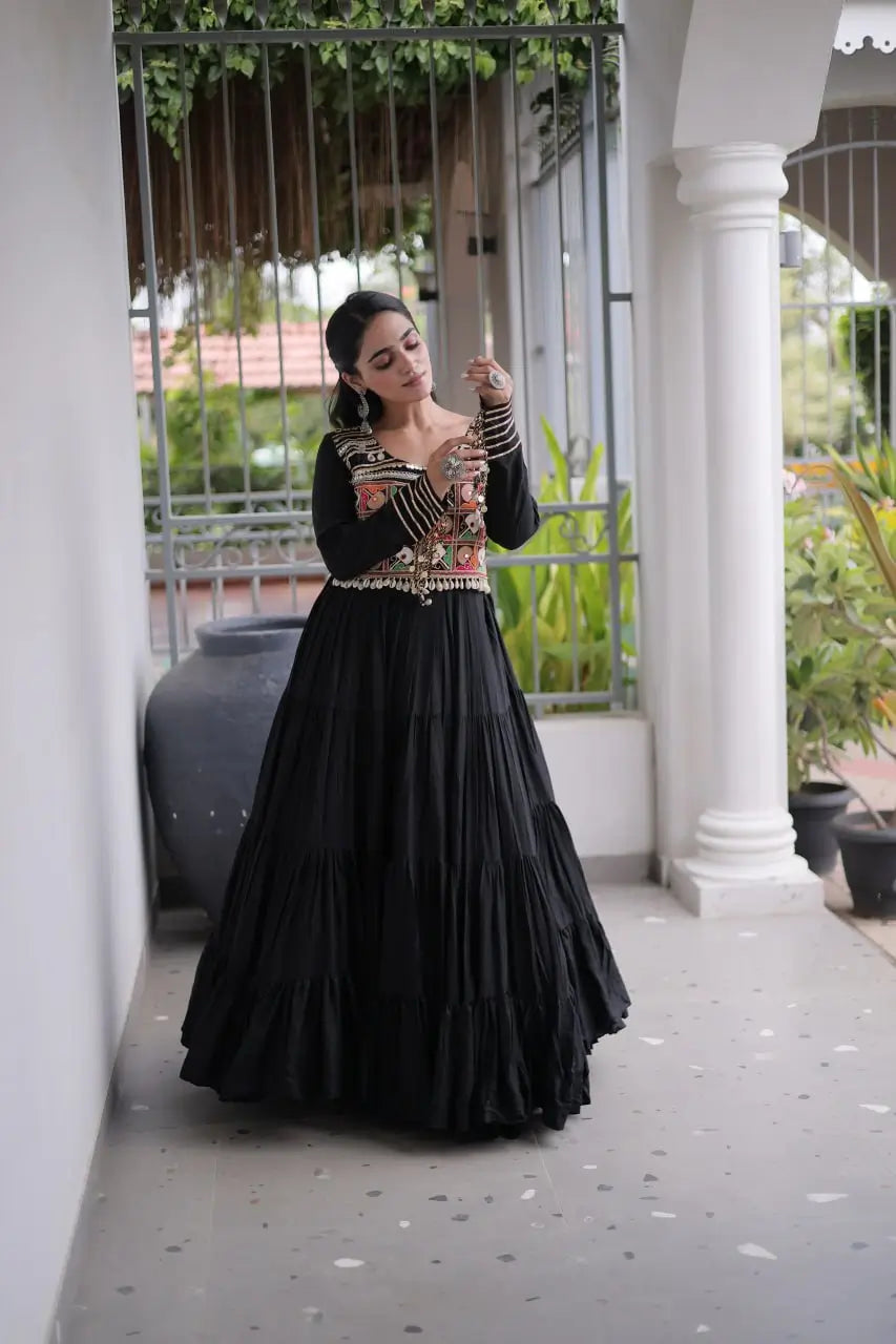 Kutchi Mirror Tiered Gown