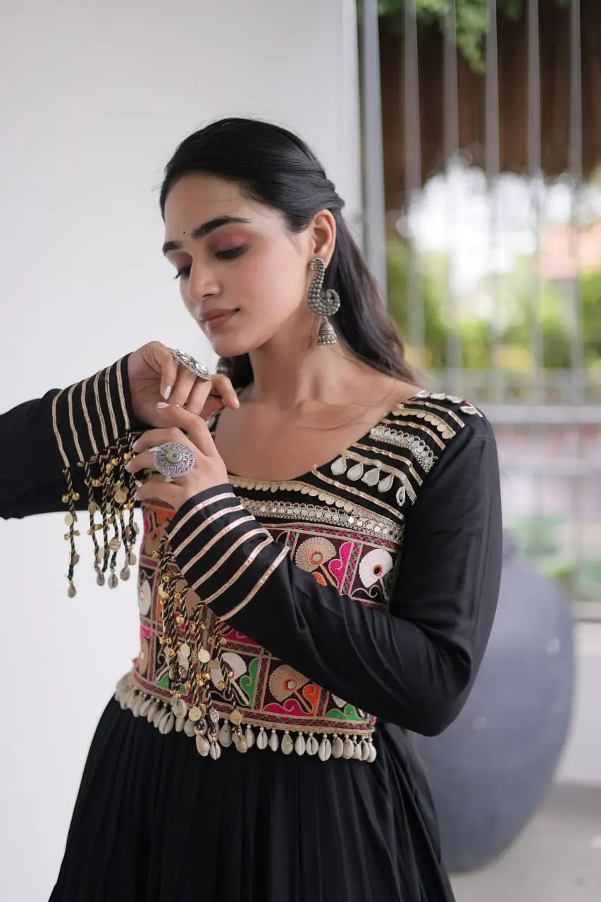 Kutchi Mirror Tiered Gown
