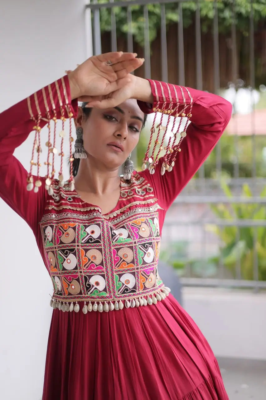 Kutchi Mirror Tiered Gown