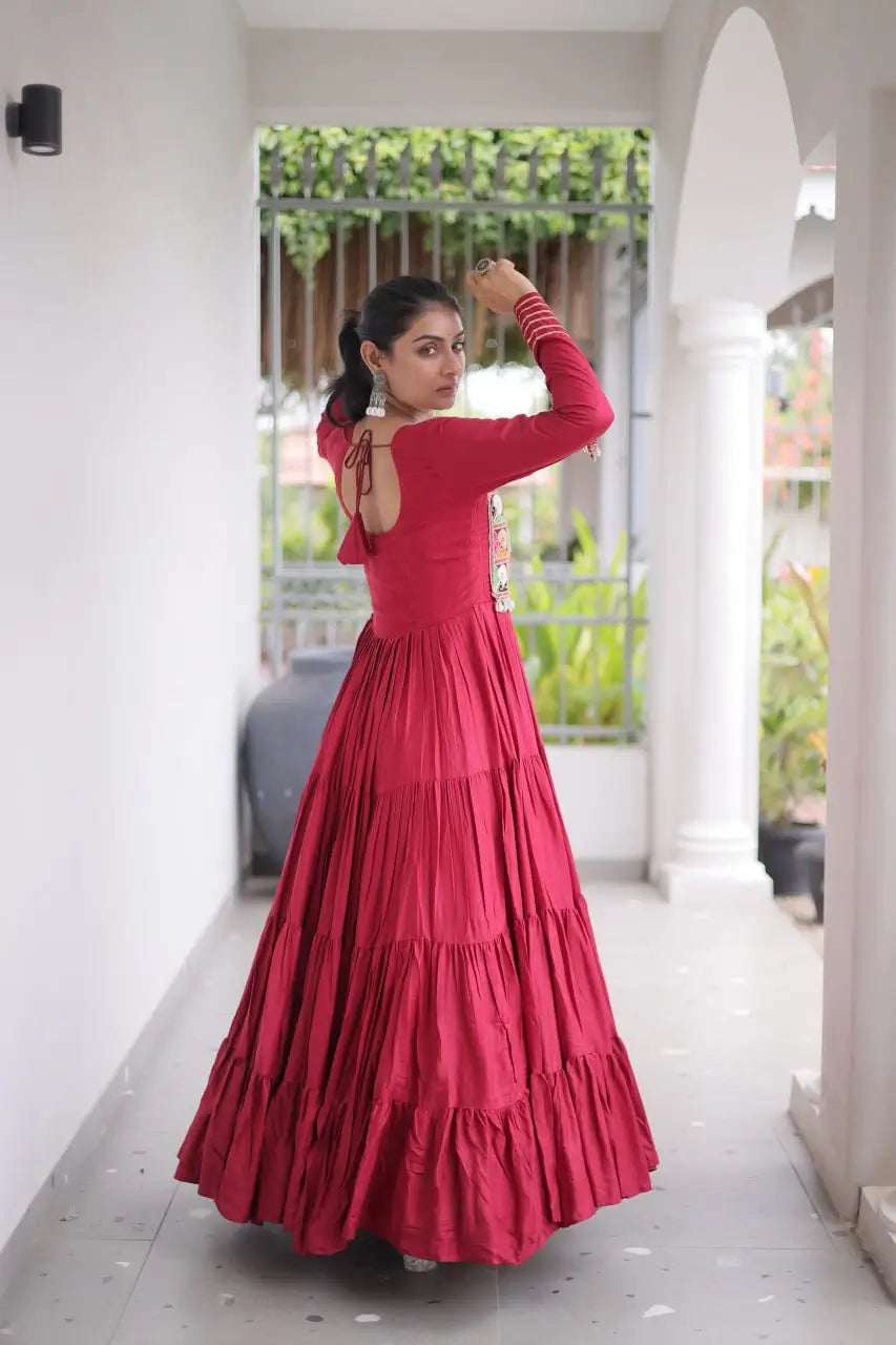 Kutchi Mirror Tiered Gown