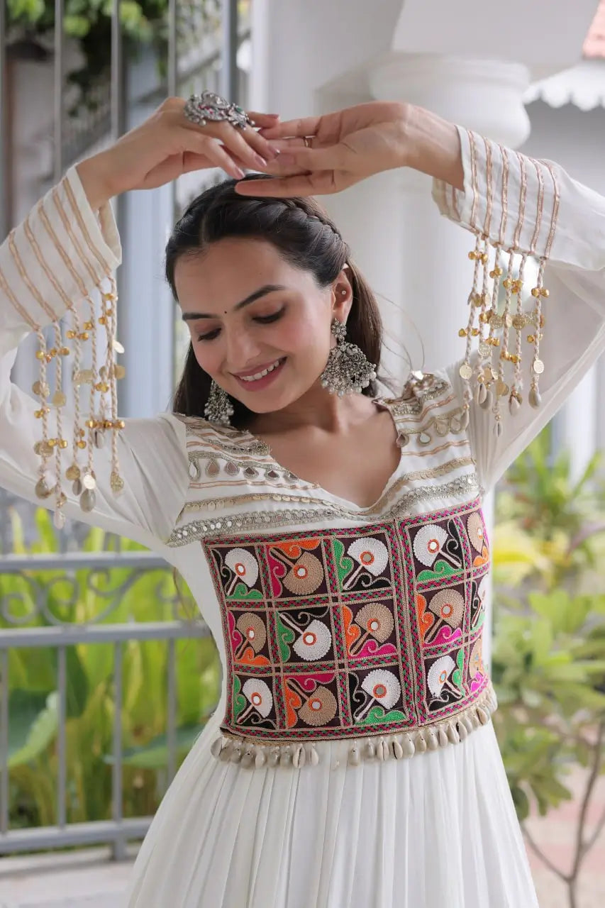 Kutchi Mirror Tiered Gown