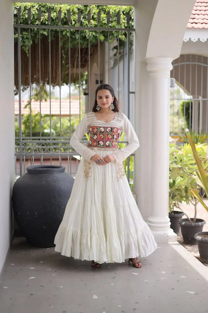 Kutchi Mirror Tiered Gown