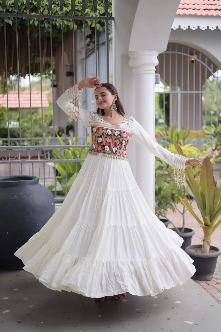 Kutchi Mirror Tiered Gown