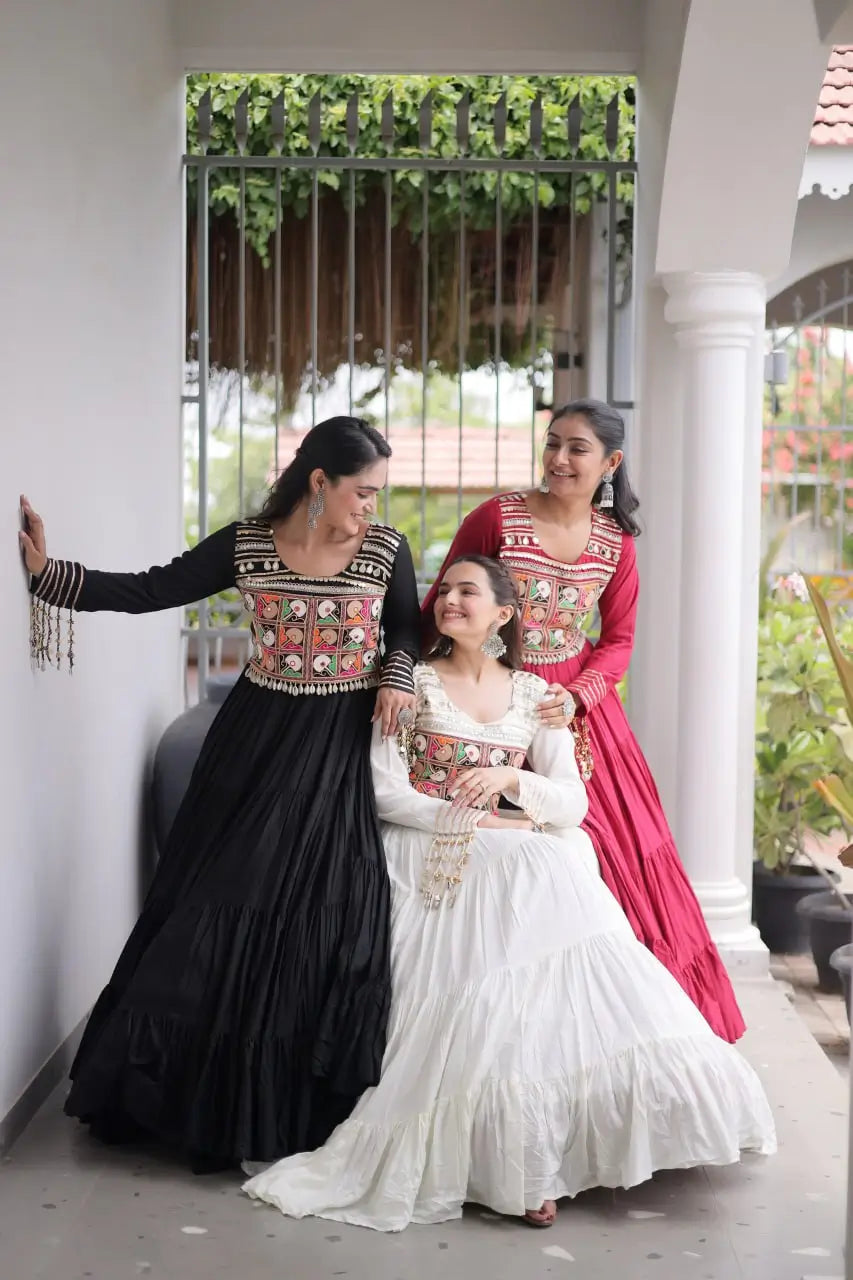 Kutchi Mirror Tiered Gown
