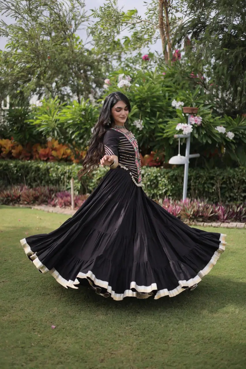 Kutchi Patchwork Kora Lehenga