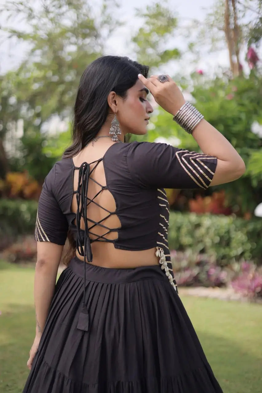 Kutchi Patchwork Kora Lehenga