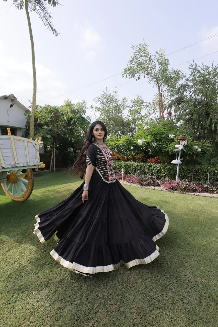 Kutchi Patchwork Kora Lehenga