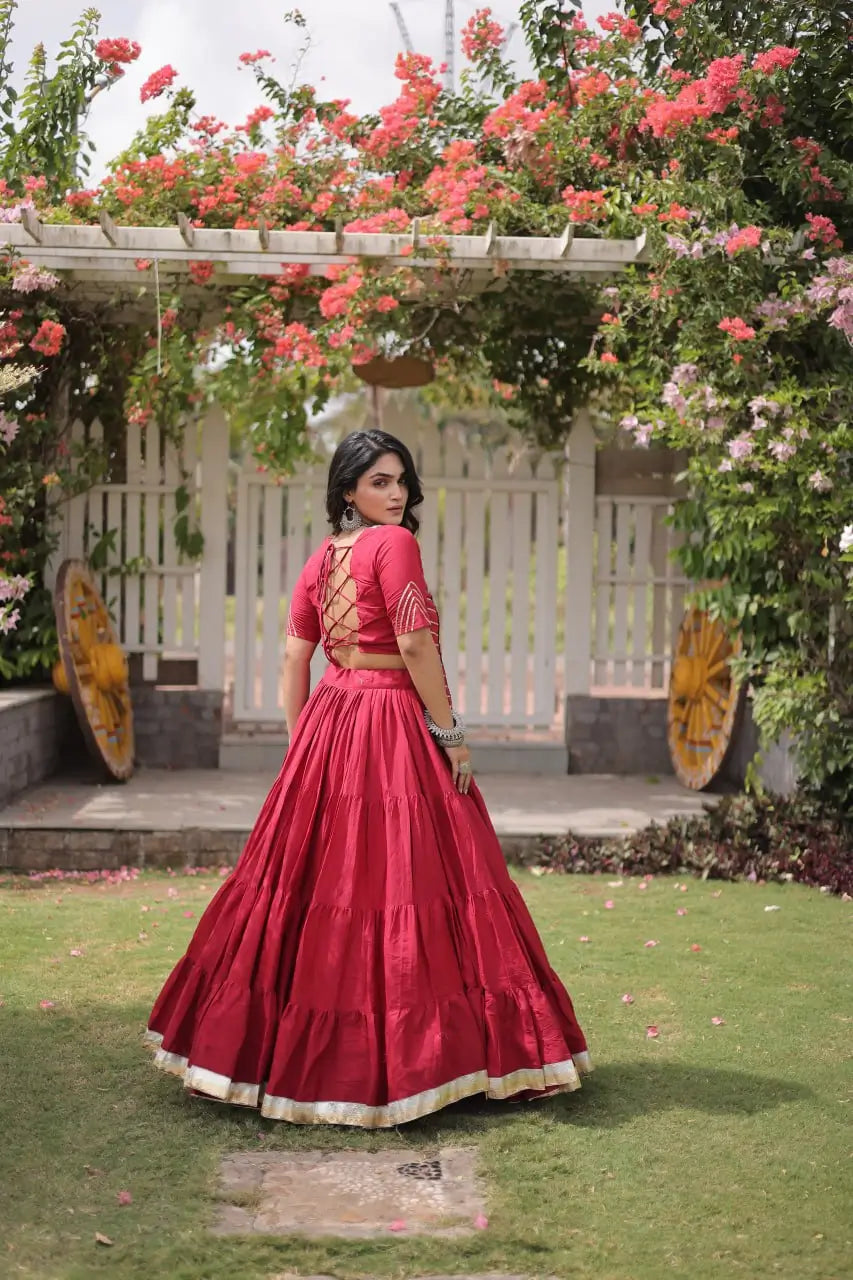 Kutchi Patchwork Kora Lehenga