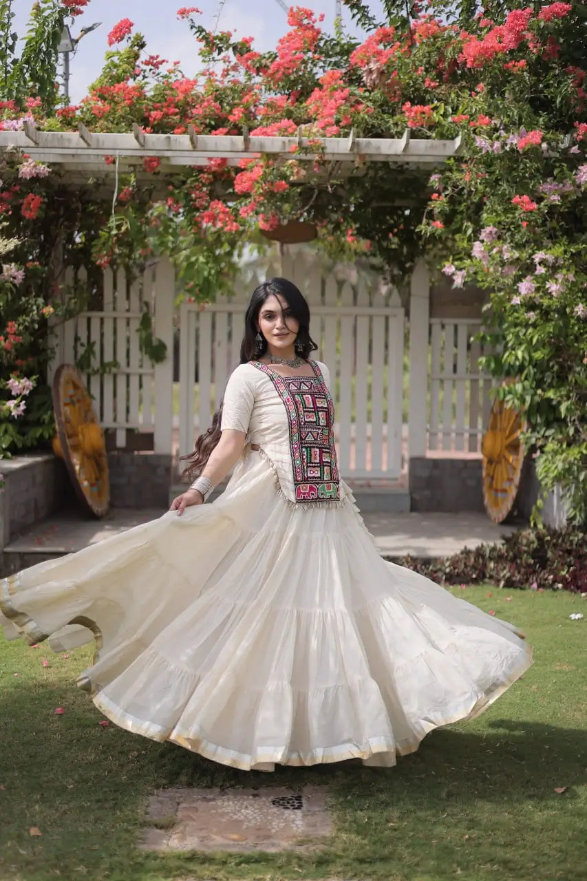 Kutchi Patchwork Kora Lehenga