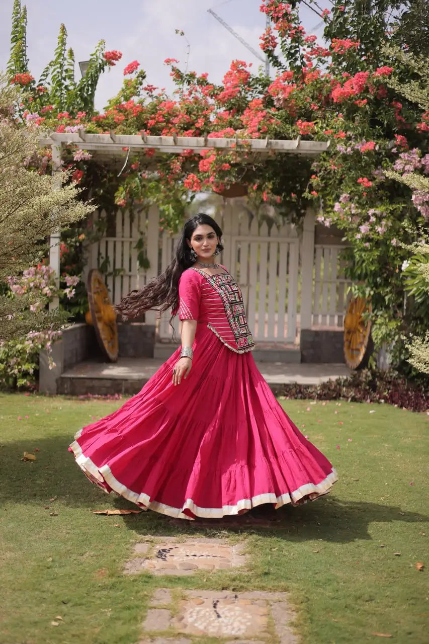 Kutchi Patchwork Kora Lehenga