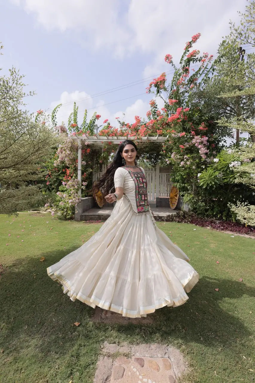 Kutchi Patchwork Kora Lehenga