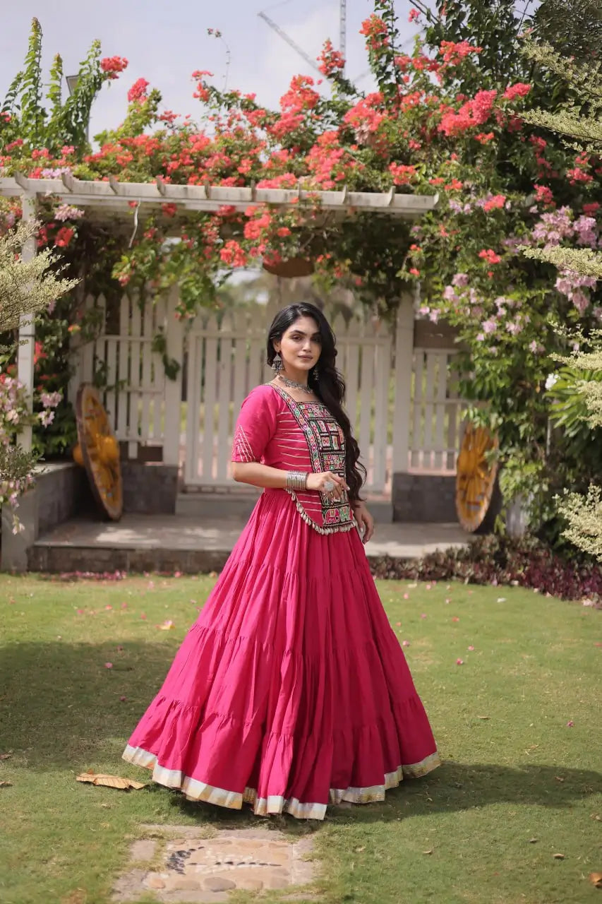 Kutchi Patchwork Kora Lehenga