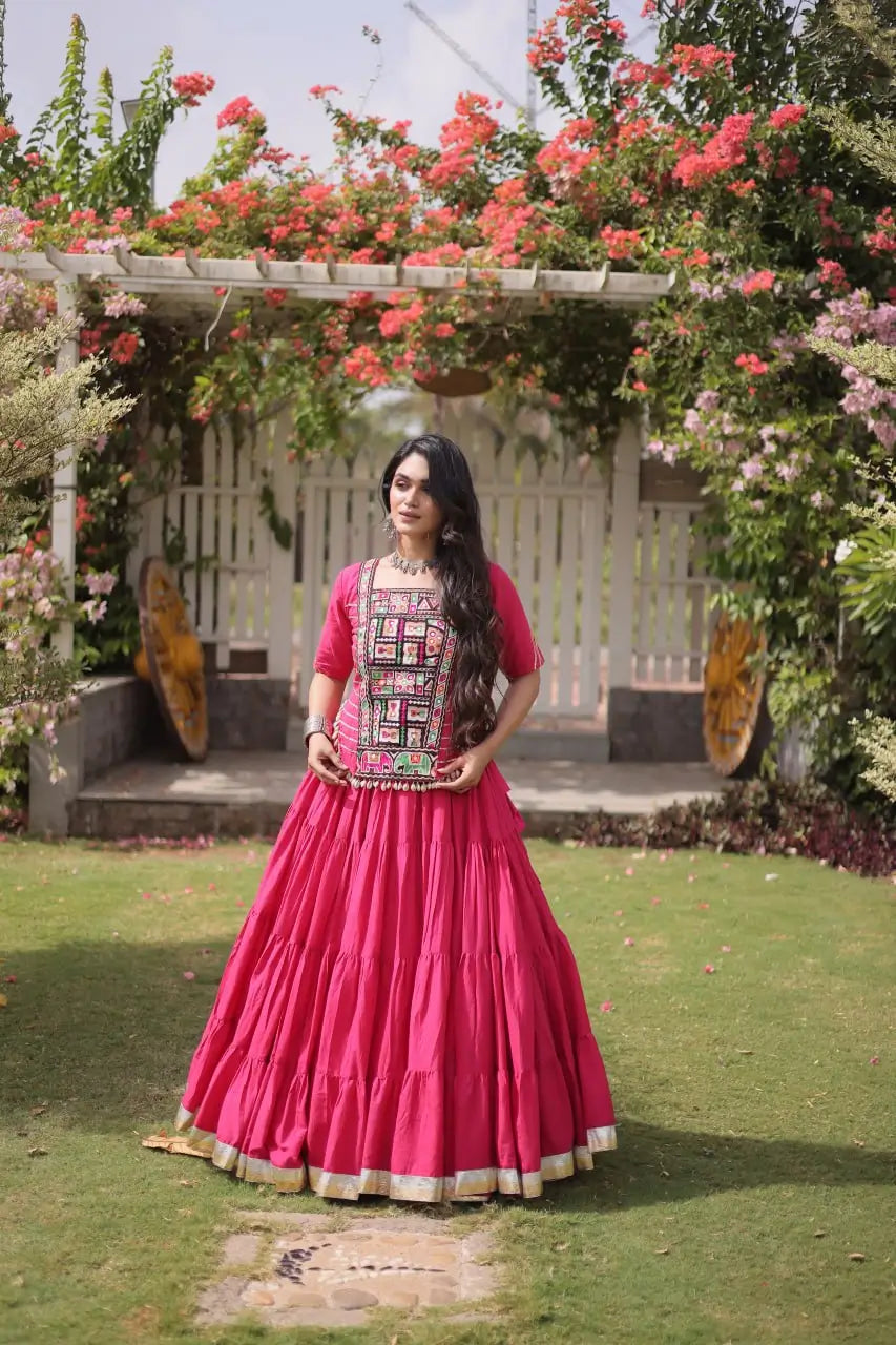 Kutchi Patchwork Kora Lehenga